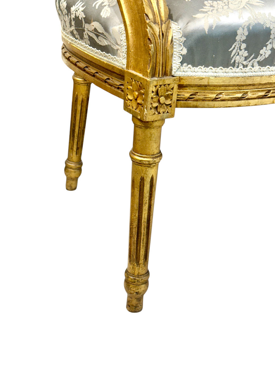 19th Century Louis XVI Style French Gilded Sofa-photo-2