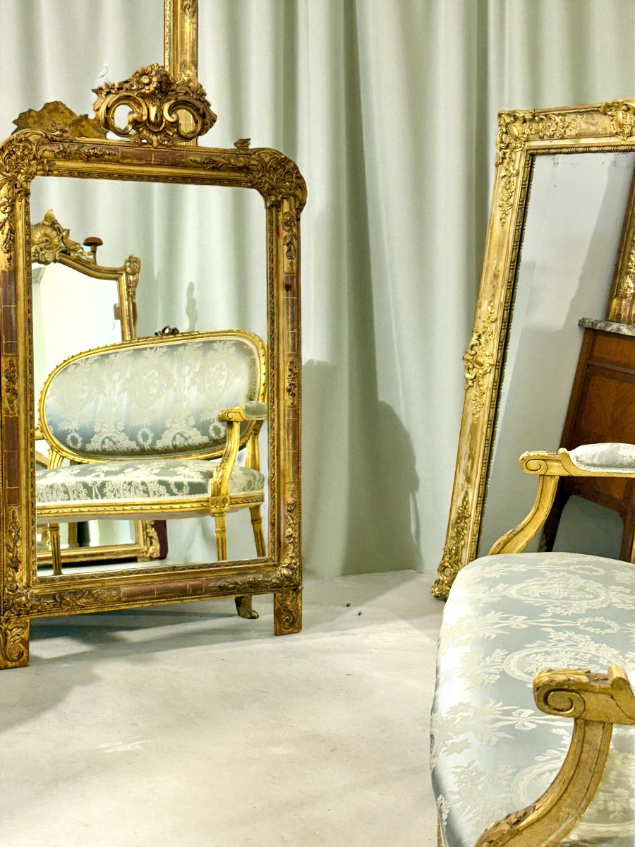 19th Century Louis XVI Style French Gilded Sofa-photo-7