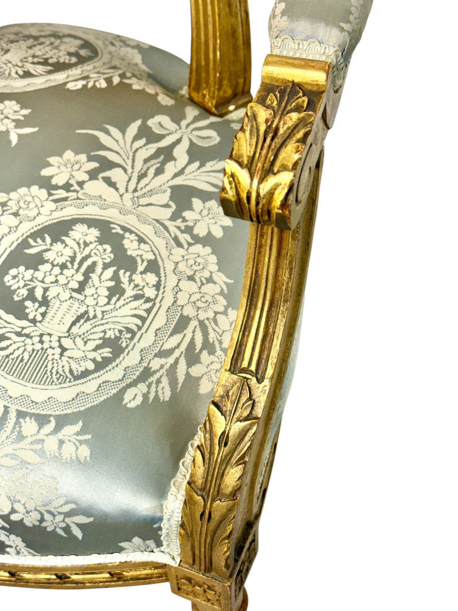 19th Century Louis XVI Style French Gilded Sofa-photo-8