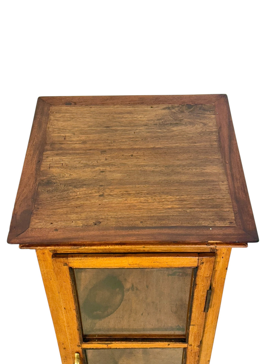 19th Century Walnut Glass Display Marine Cabinet-photo-1
