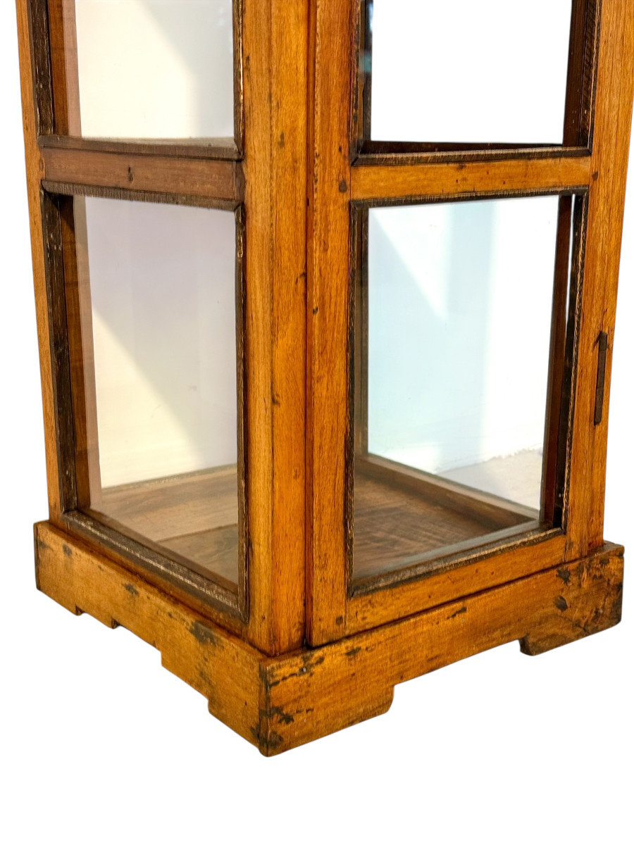 19th Century Walnut Glass Display Marine Cabinet-photo-2