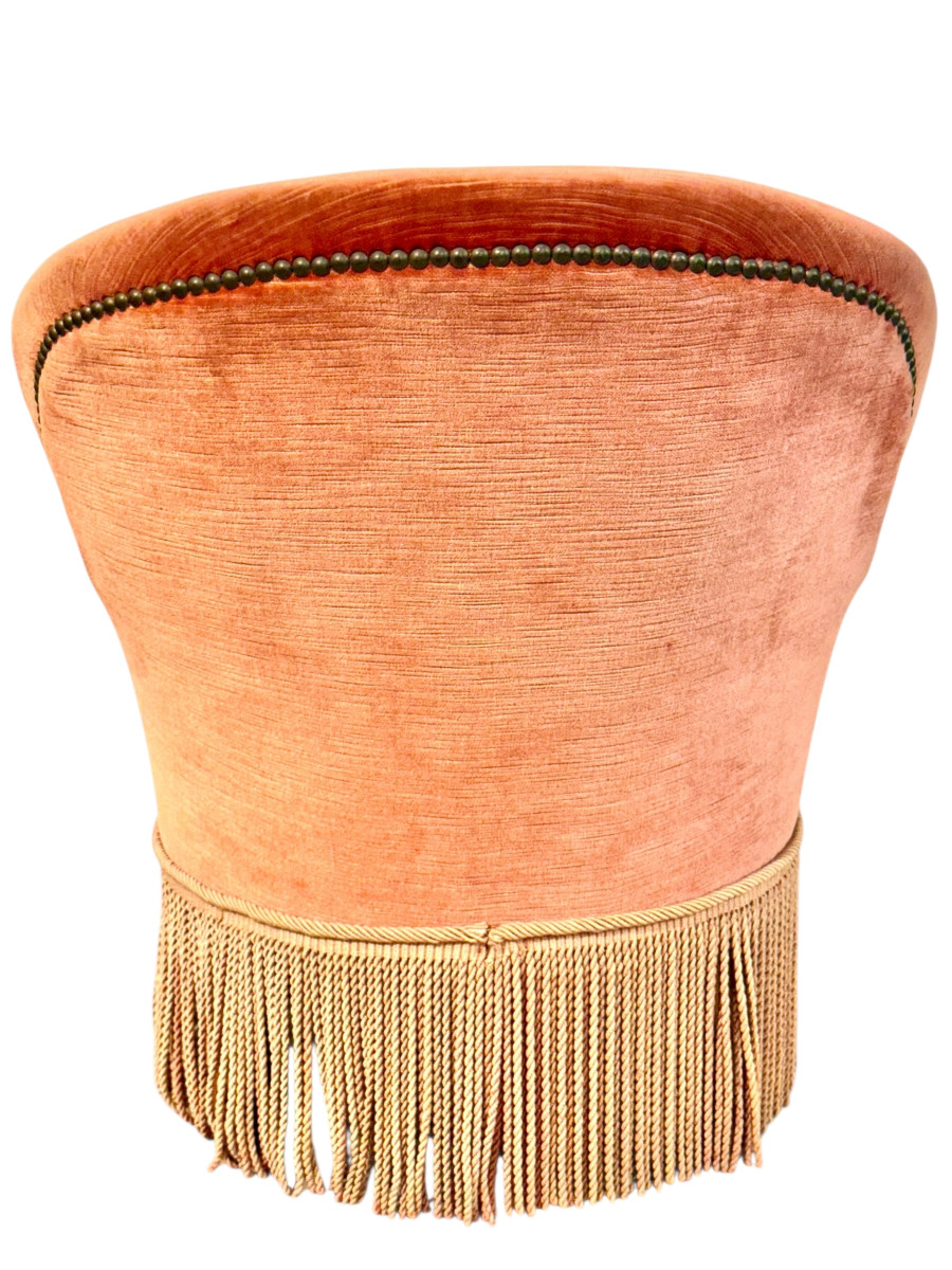 19th Century Child’s Velvet Armchair With Decorative Fringe-photo-7