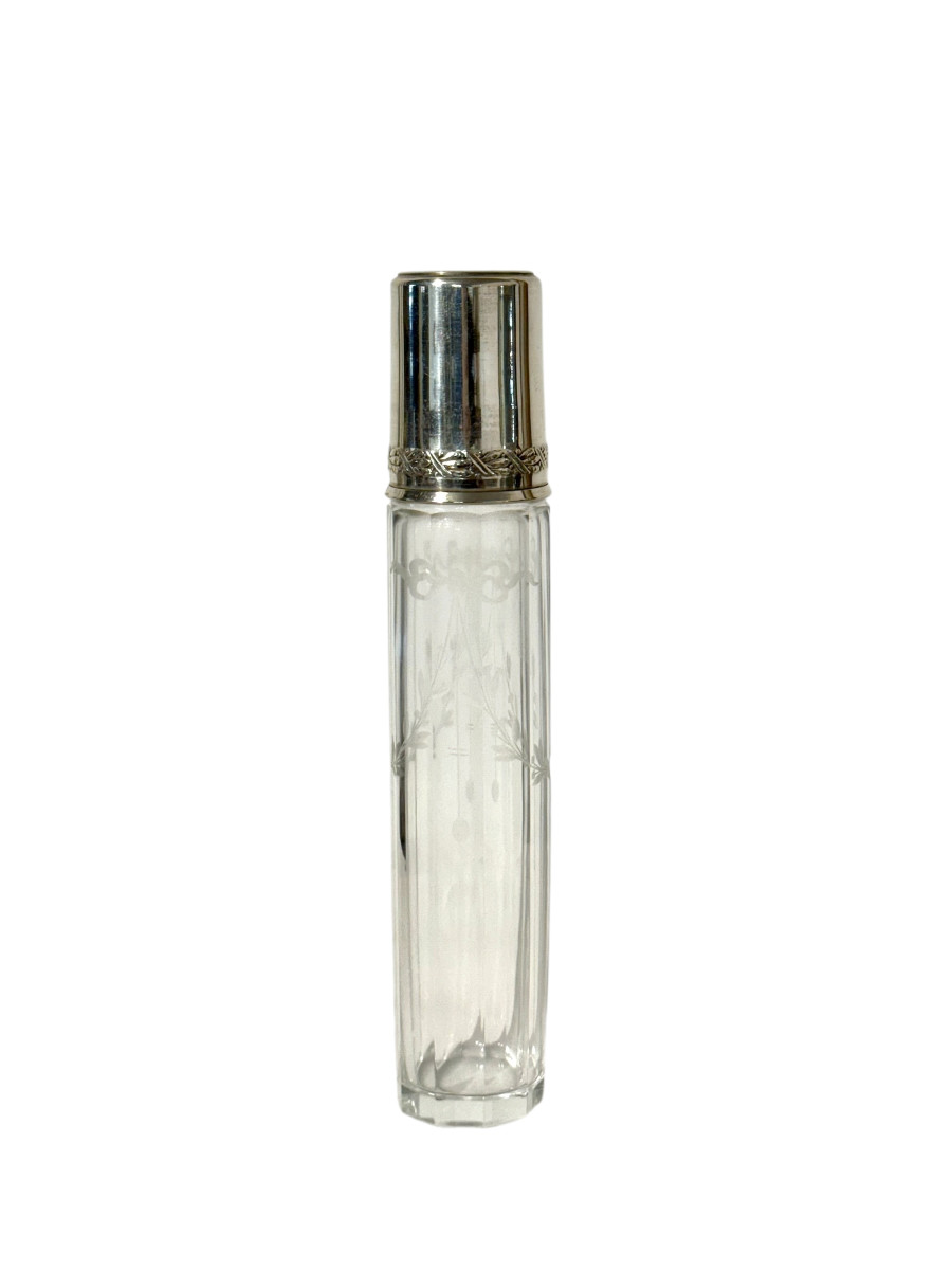 Rare Flacon de parfum en cristal avec monture en argent massif, France, vers 1890-photo-4