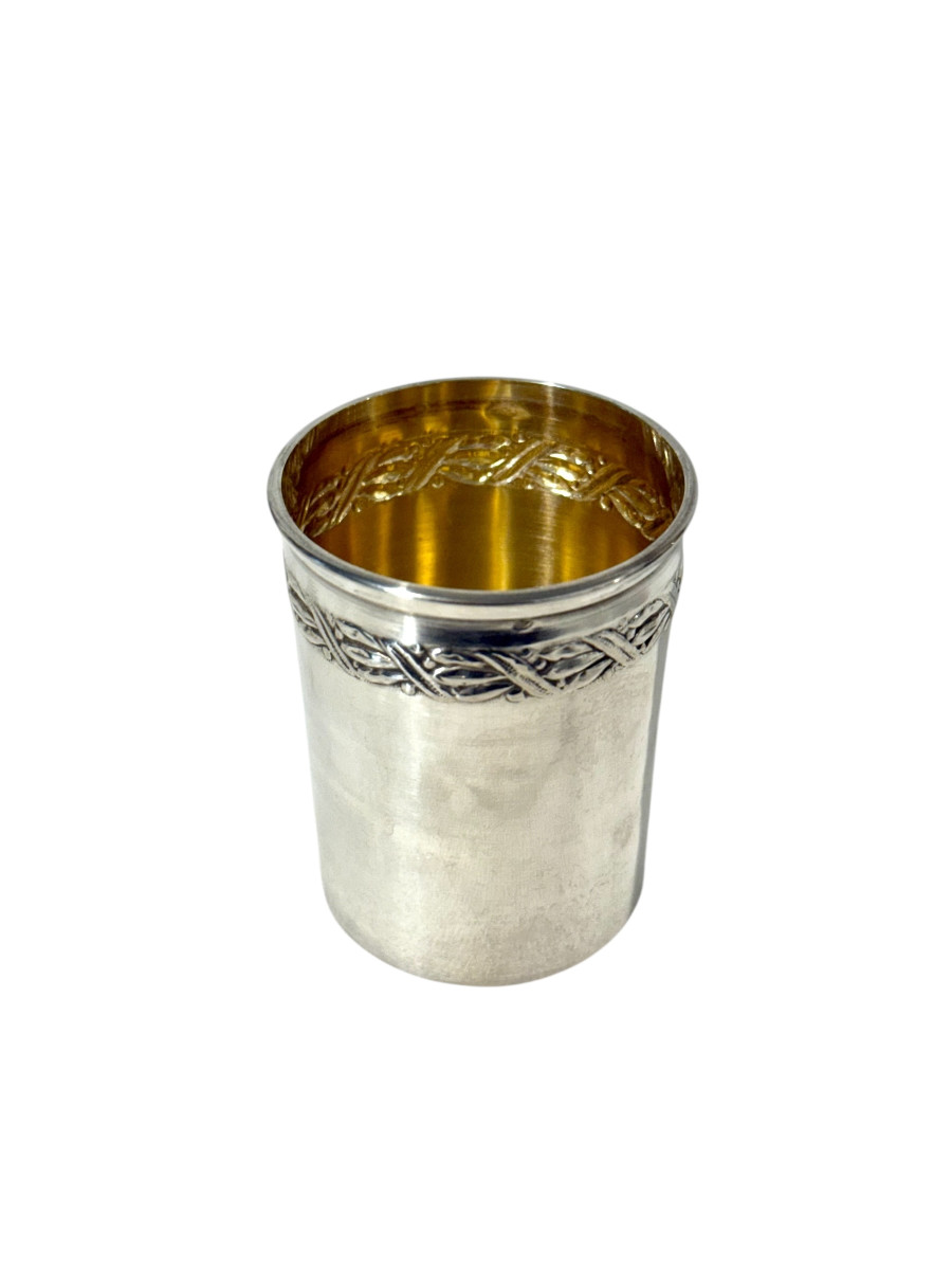 Rare Flacon de parfum en cristal avec monture en argent massif, France, vers 1890-photo-3