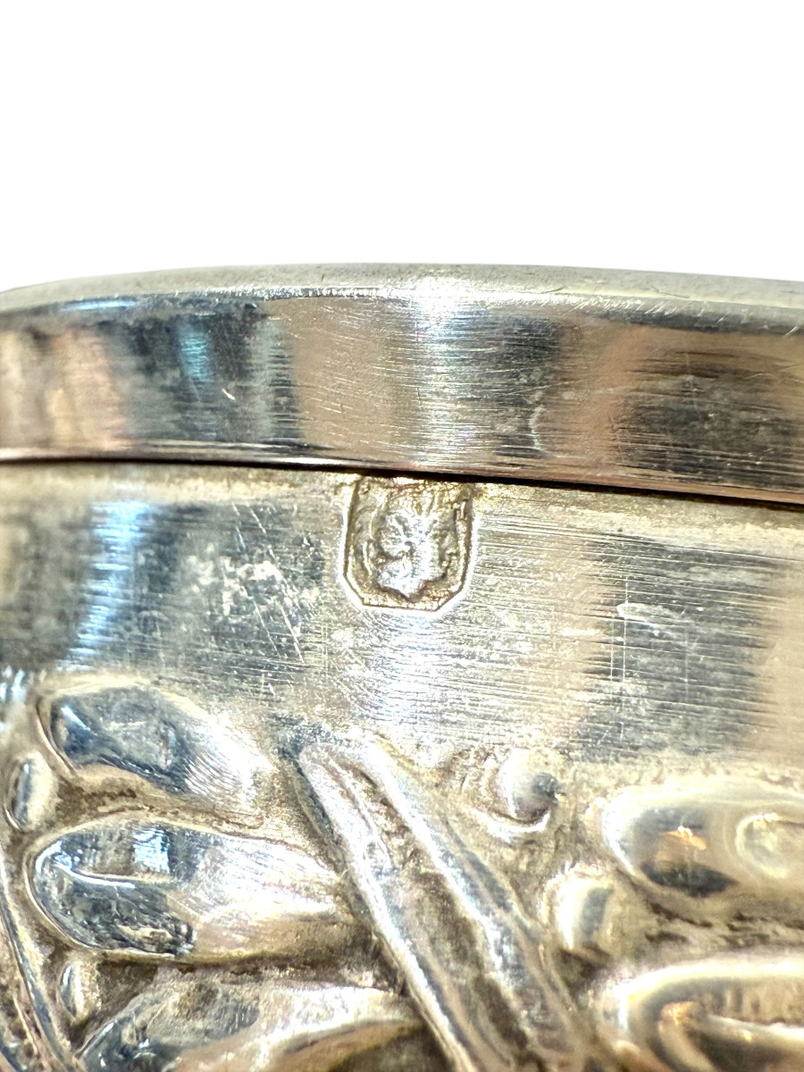 Rare Flacon de parfum en cristal avec monture en argent massif, France, vers 1890-photo-6