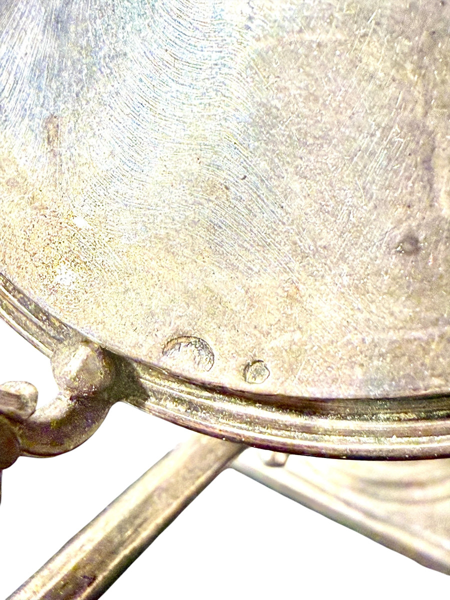 Solid Silver Neoclassical Mustard Pot, Vieillard Hallmark, Mid-19th Century-photo-3