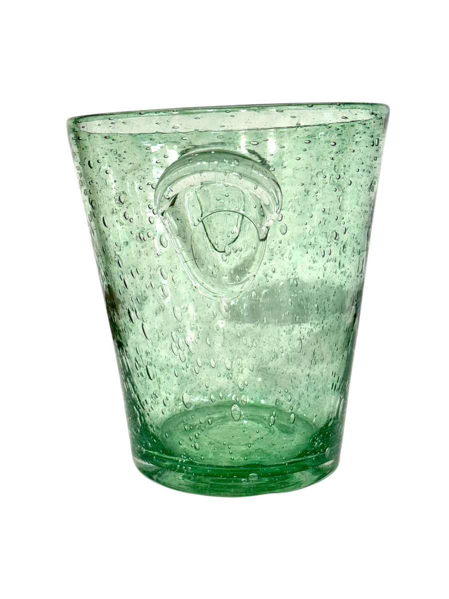 Seau à champagne en verre à bulles Biot, XXe siècle-photo-3