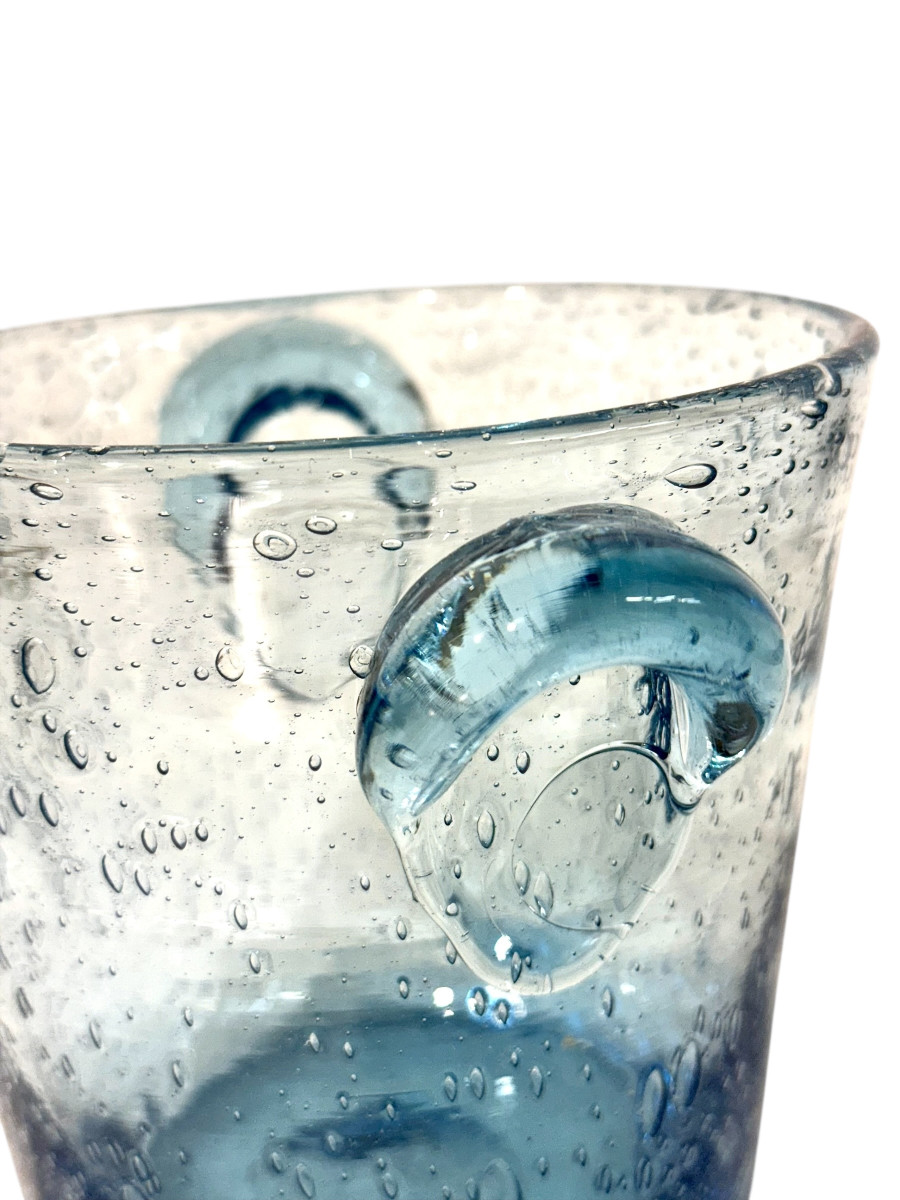 Biot Blue Bubble Glass Champagne Bucket-photo-4