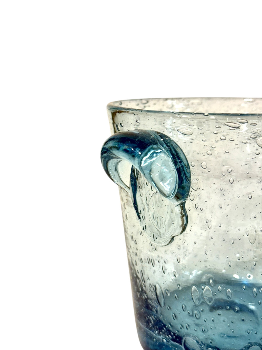 Biot Blue Bubble Glass Champagne Bucket-photo-5