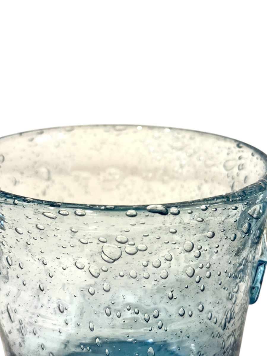Biot Blue Bubble Glass Champagne Bucket-photo-6
