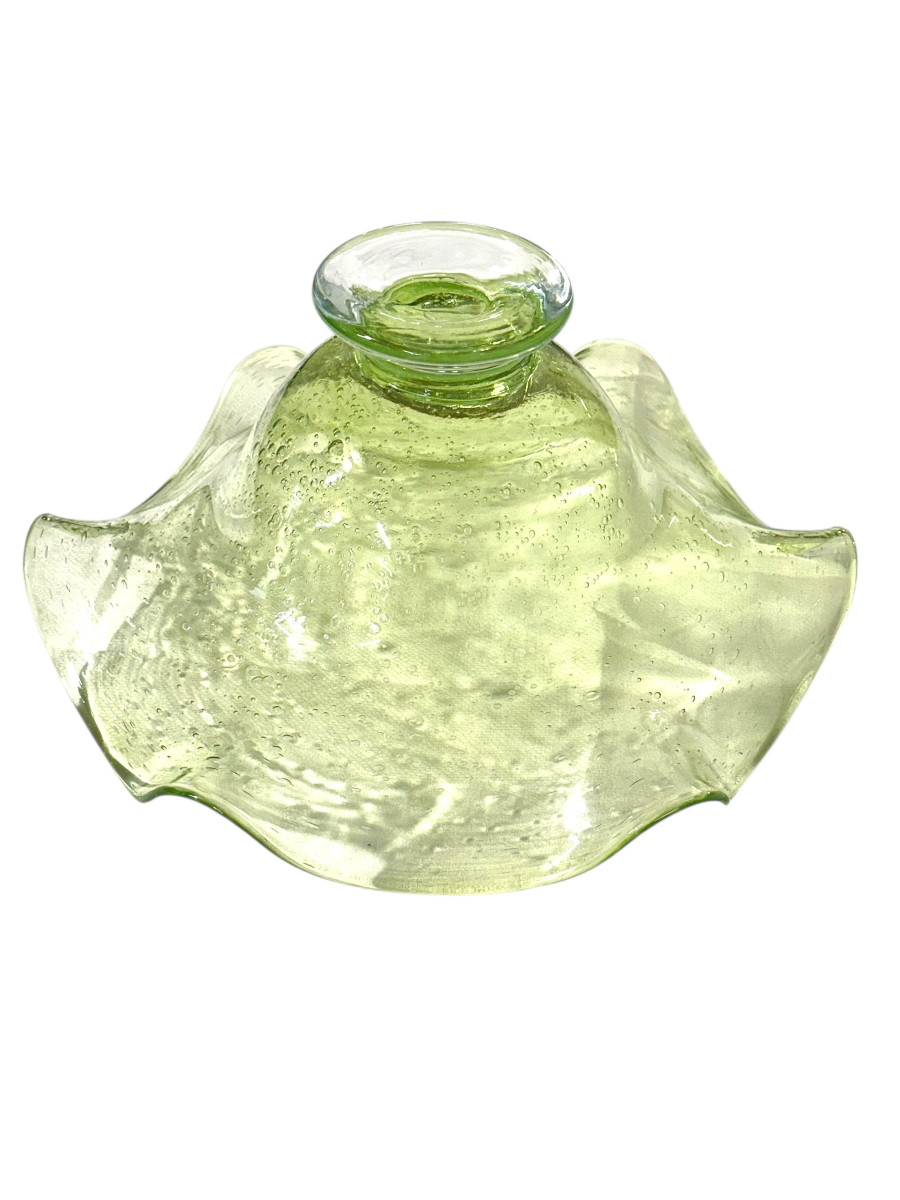 Biot Handblown Glass Centerpiece Bowl With Wavy Rim-photo-4