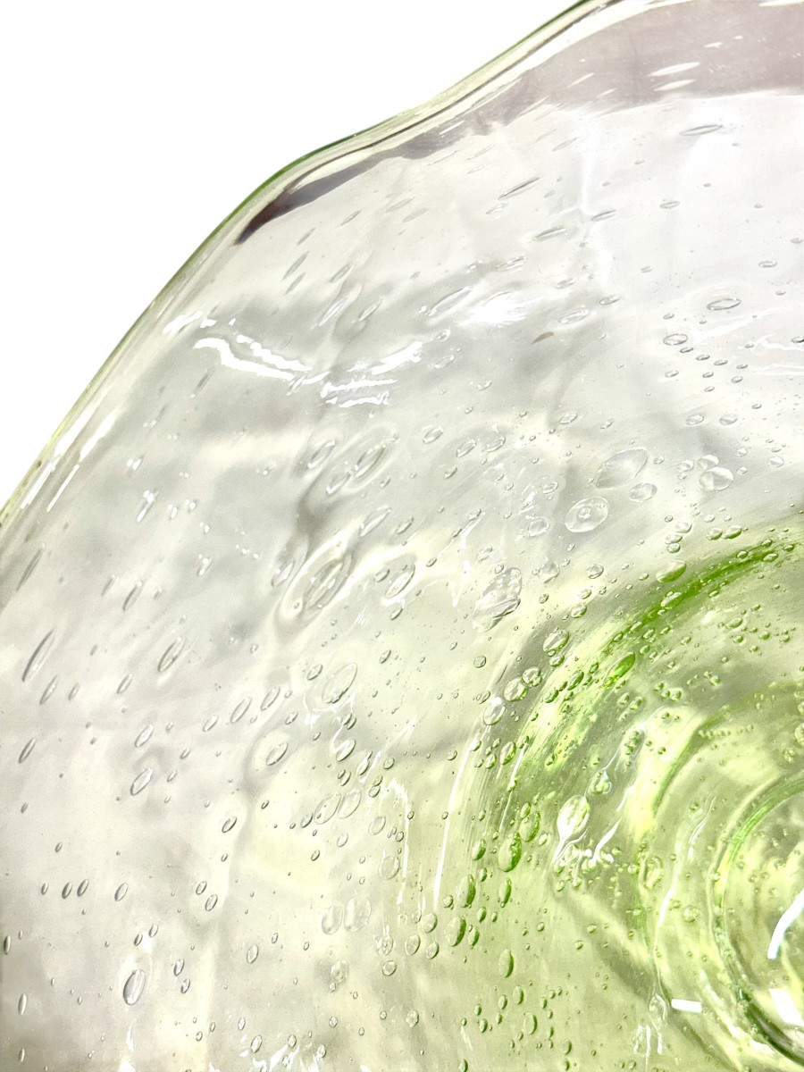 Biot Handblown Glass Centerpiece Bowl With Wavy Rim-photo-3