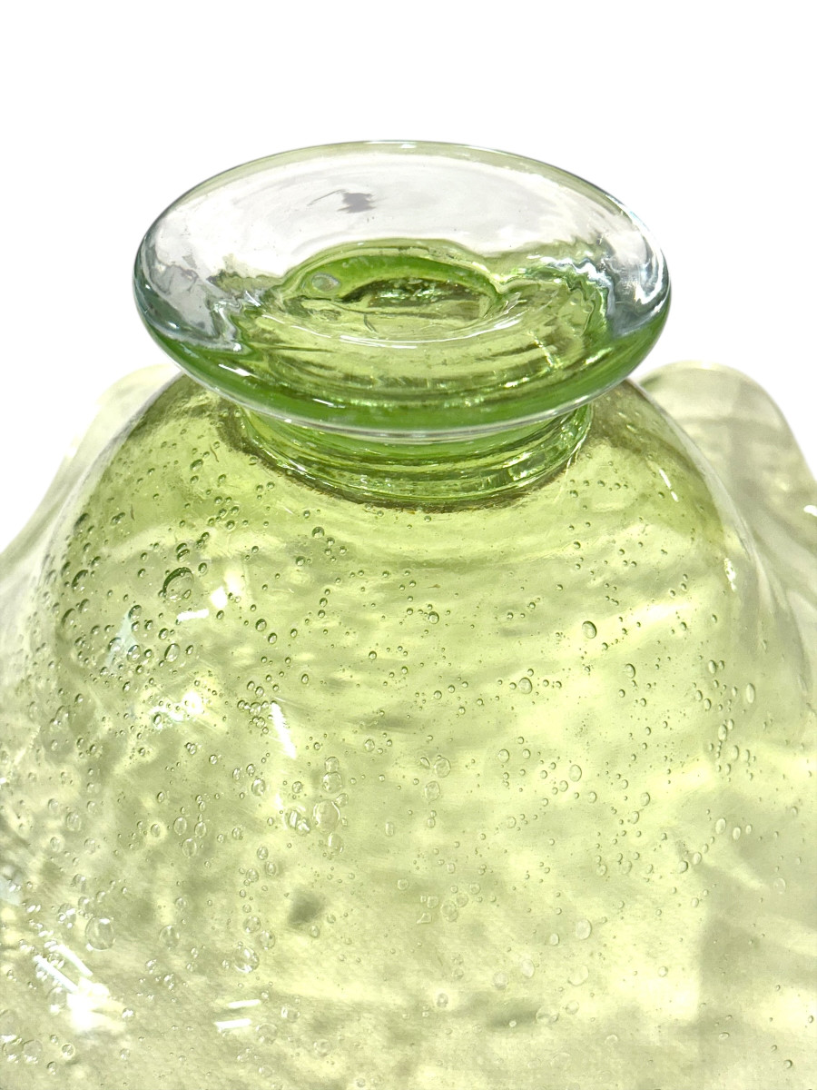 Biot Handblown Glass Centerpiece Bowl With Wavy Rim-photo-4