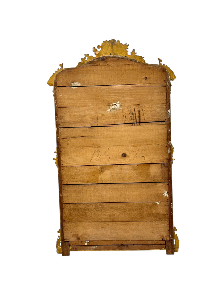 Large Antique Louis XV Gilt And Beveled Mirror, France 19th Century-photo-8