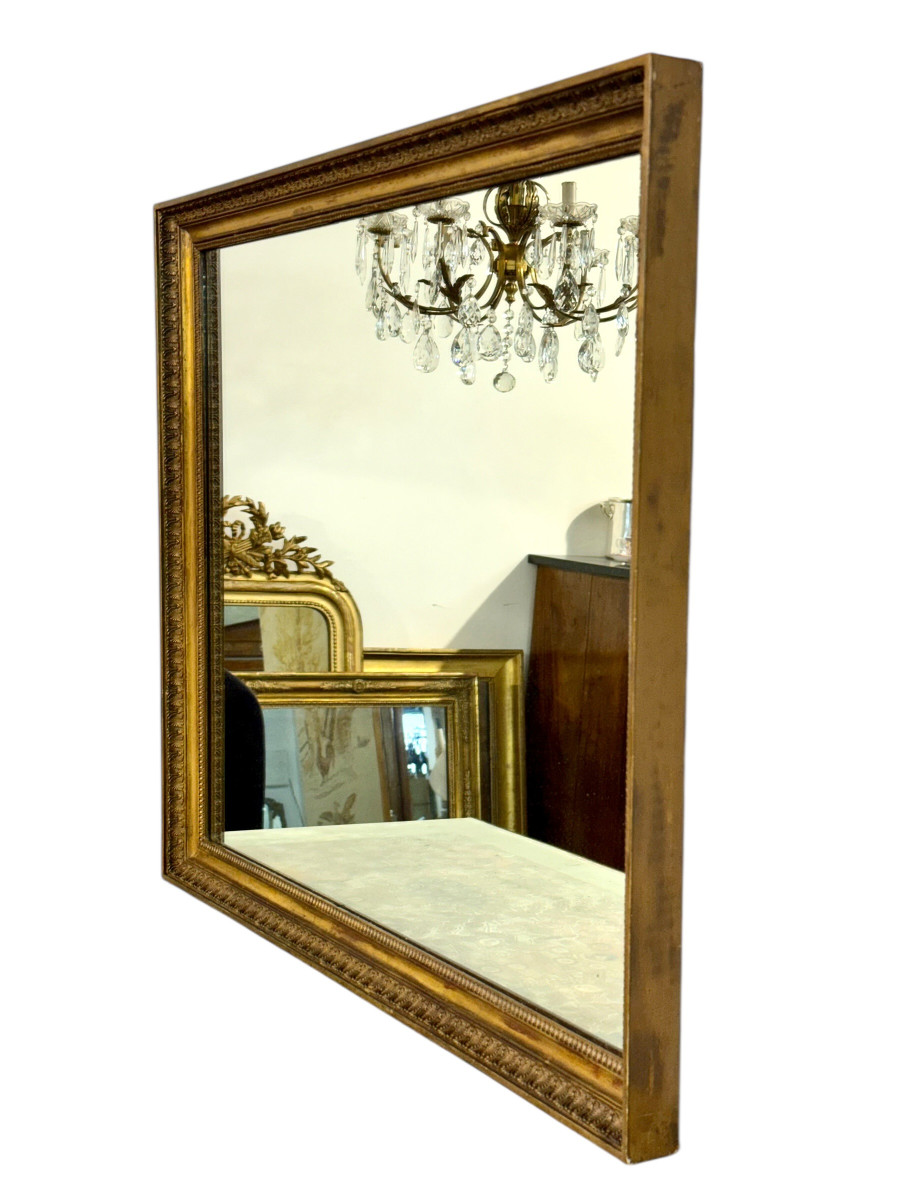 Empire Period Rectangular Giltwood Mirror, France 19th Century-photo-3