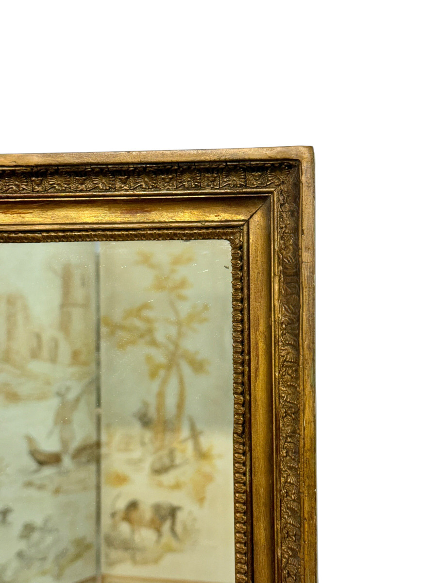 Empire Period Rectangular Giltwood Mirror, France 19th Century-photo-1