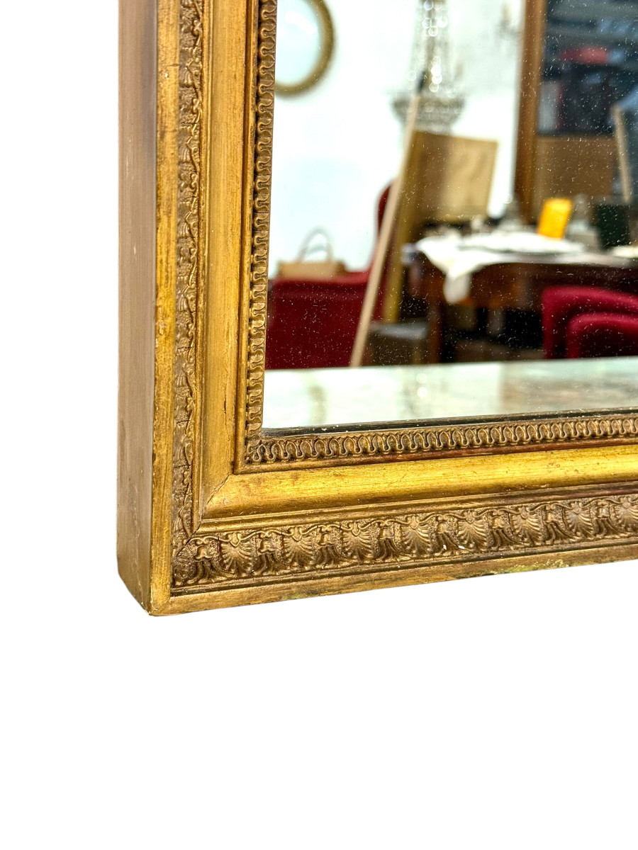 Empire Period Rectangular Giltwood Mirror, France 19th Century-photo-3