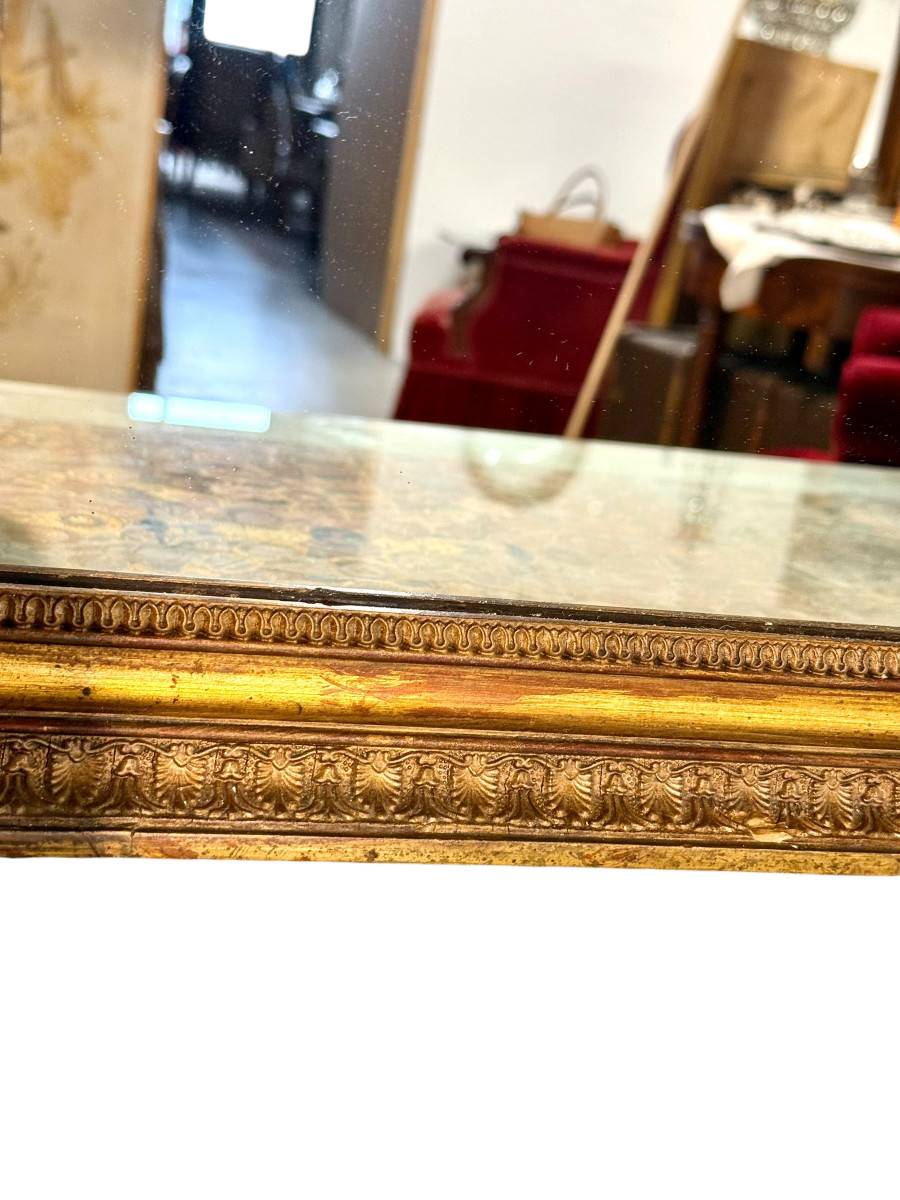 Empire Period Rectangular Giltwood Mirror, France 19th Century-photo-5