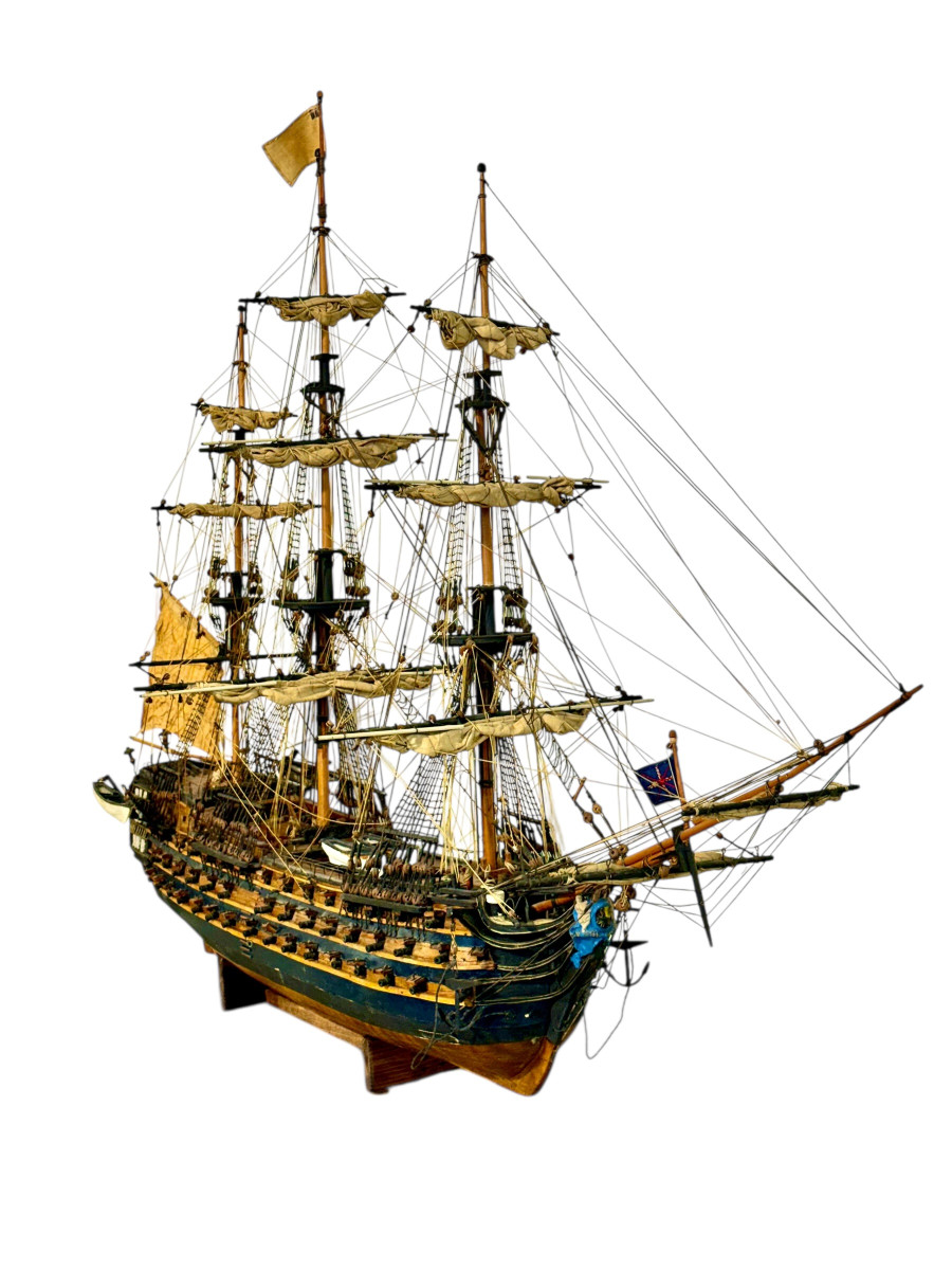 Large Maquette du HMS Victory, navire de guerre du XIXe siècle-photo-3