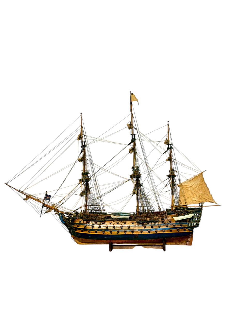 Large Maquette du HMS Victory, navire de guerre du XIXe siècle-photo-8