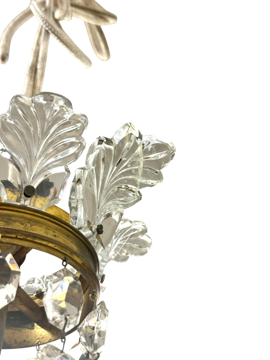 19th Century Gilt Bronze And Crystal Chandelier, Attributed To Baccarat-photo-7