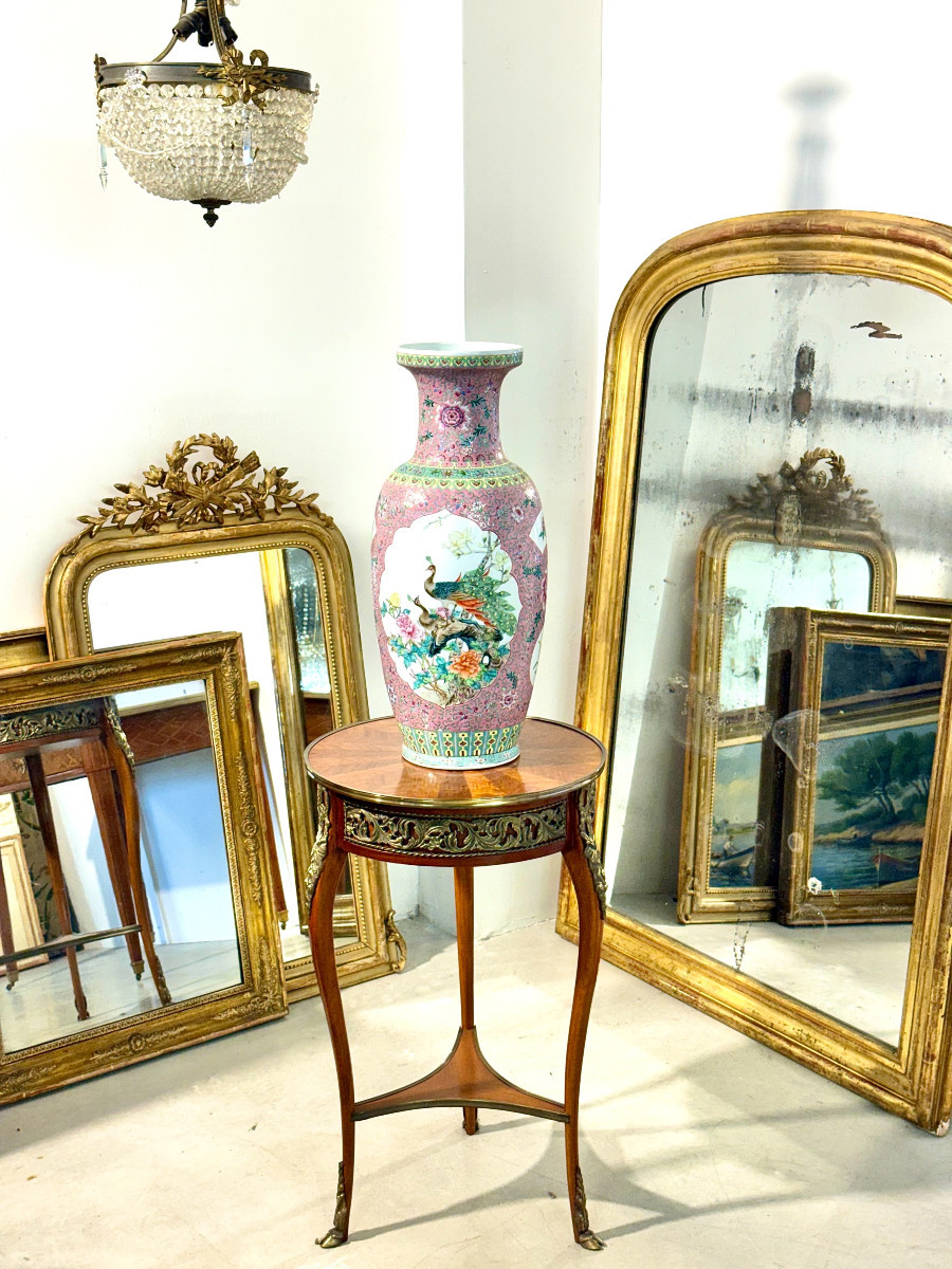 Large Chinese Famille Rose Porcelain Vase With Peacocks-photo-4