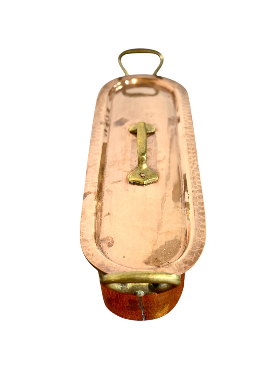 Poissonnière Ancienne En Cuivre - 38 Cm, Plat à Poisson Bouilloire, Pour Gaz