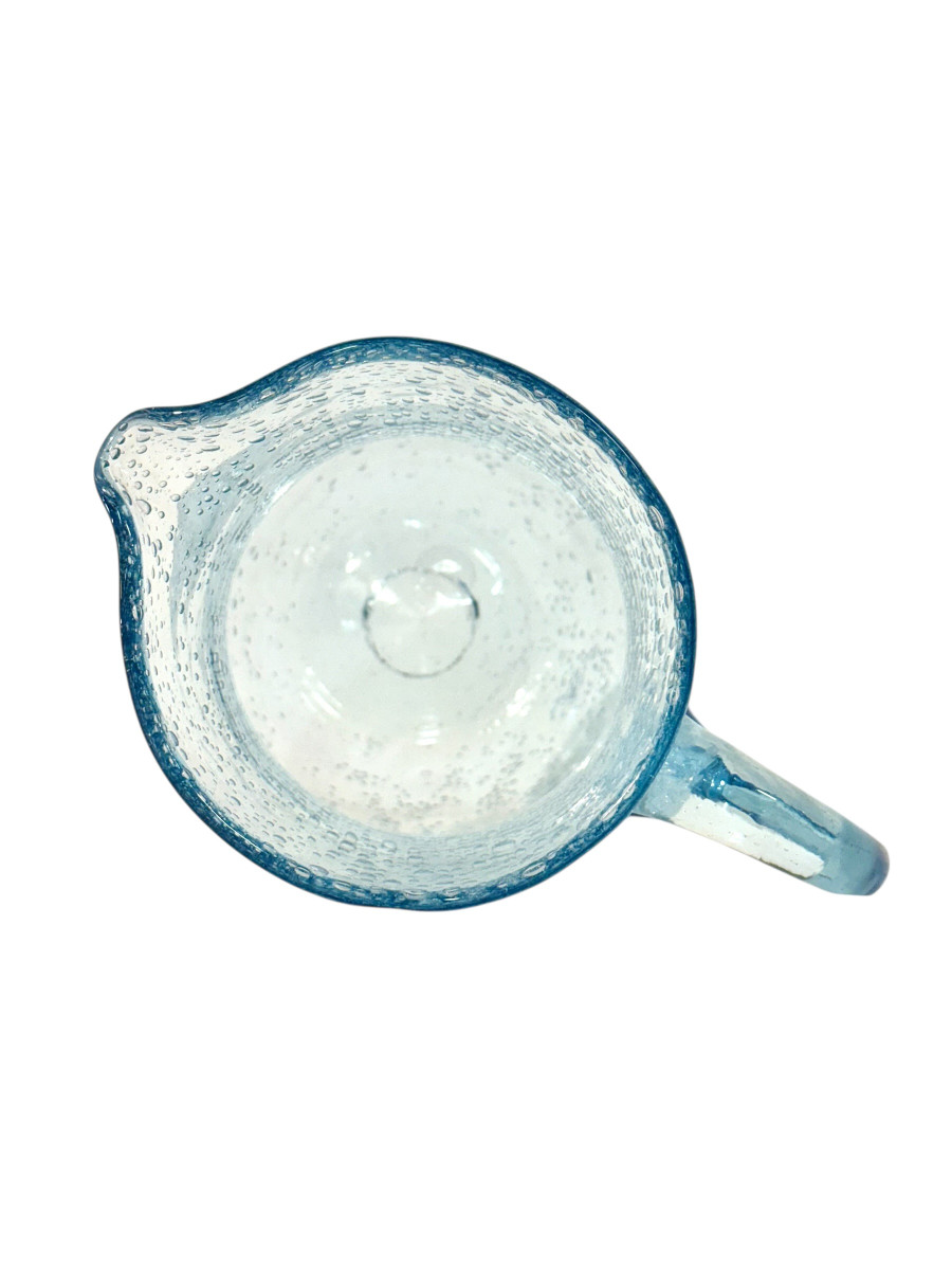 Grand pichet vintage en verre à bulles, Biot, soufflé à la main, France-photo-2