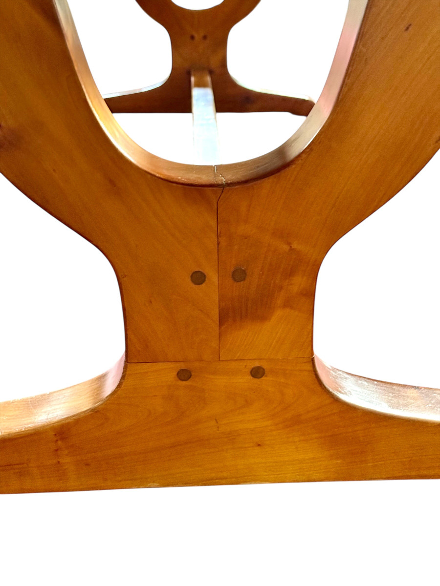 Table de salle à manger extensible Art déco en merisier,  pour 6 à 14 personnes.-photo-7