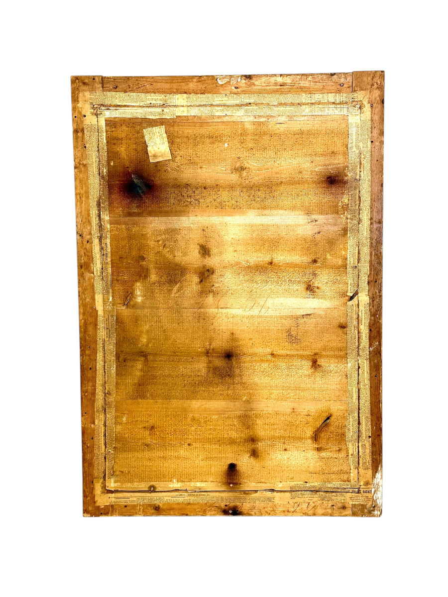 Large French Napoleon III Giltwood Mirror With Floral Carved Frame-photo-7