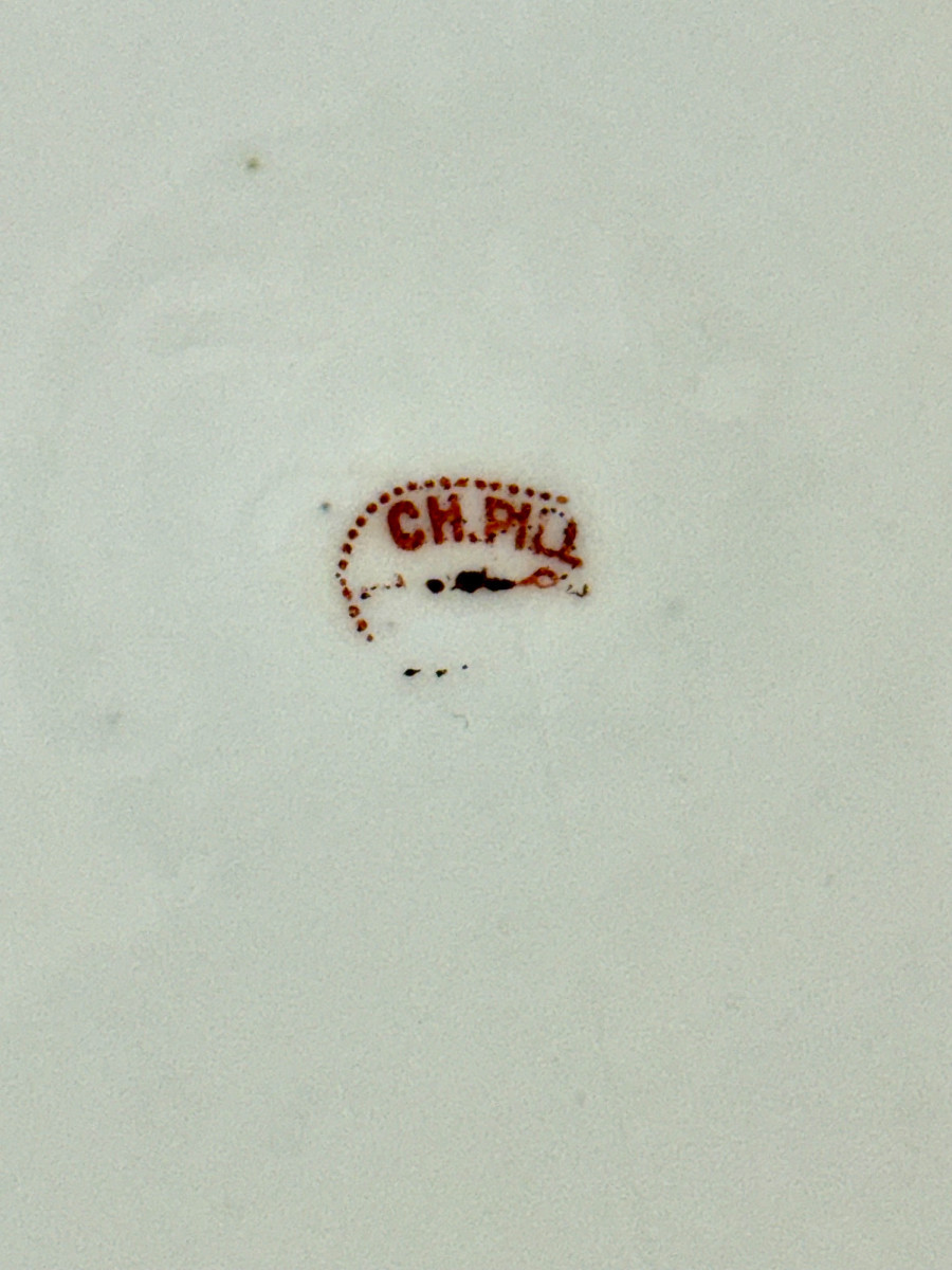 Soupière en porcelaine de Limoges de Charles Pillivuyt, monogramme doré-photo-6