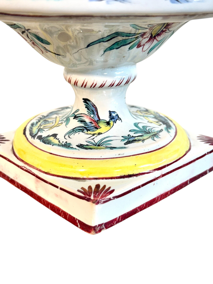 Paire d'urnes en faïence peintes à la main, de style chinoiserie, France XIXe siècle-photo-4