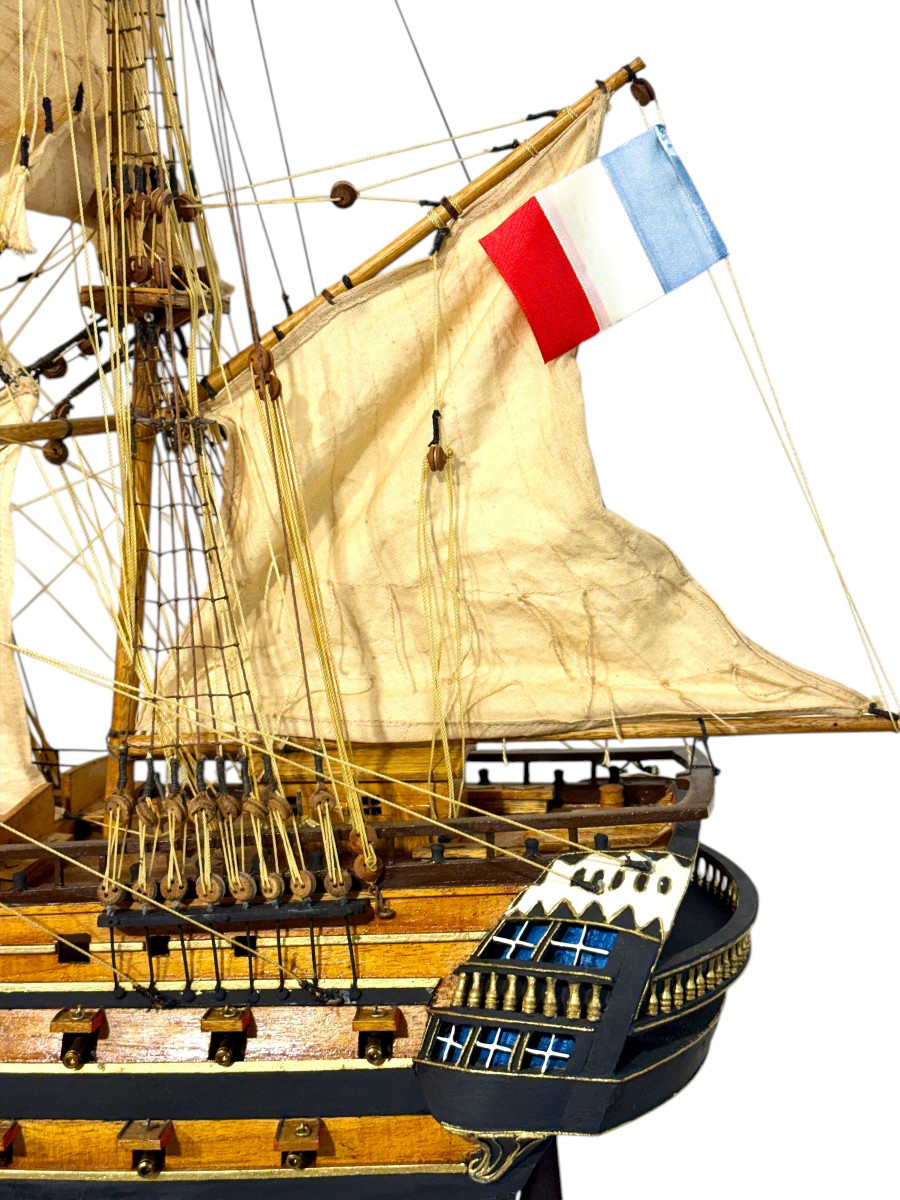 Maquette de grand navire de guerre français « Le Superbe » 1784, fabriquée à la main-photo-4