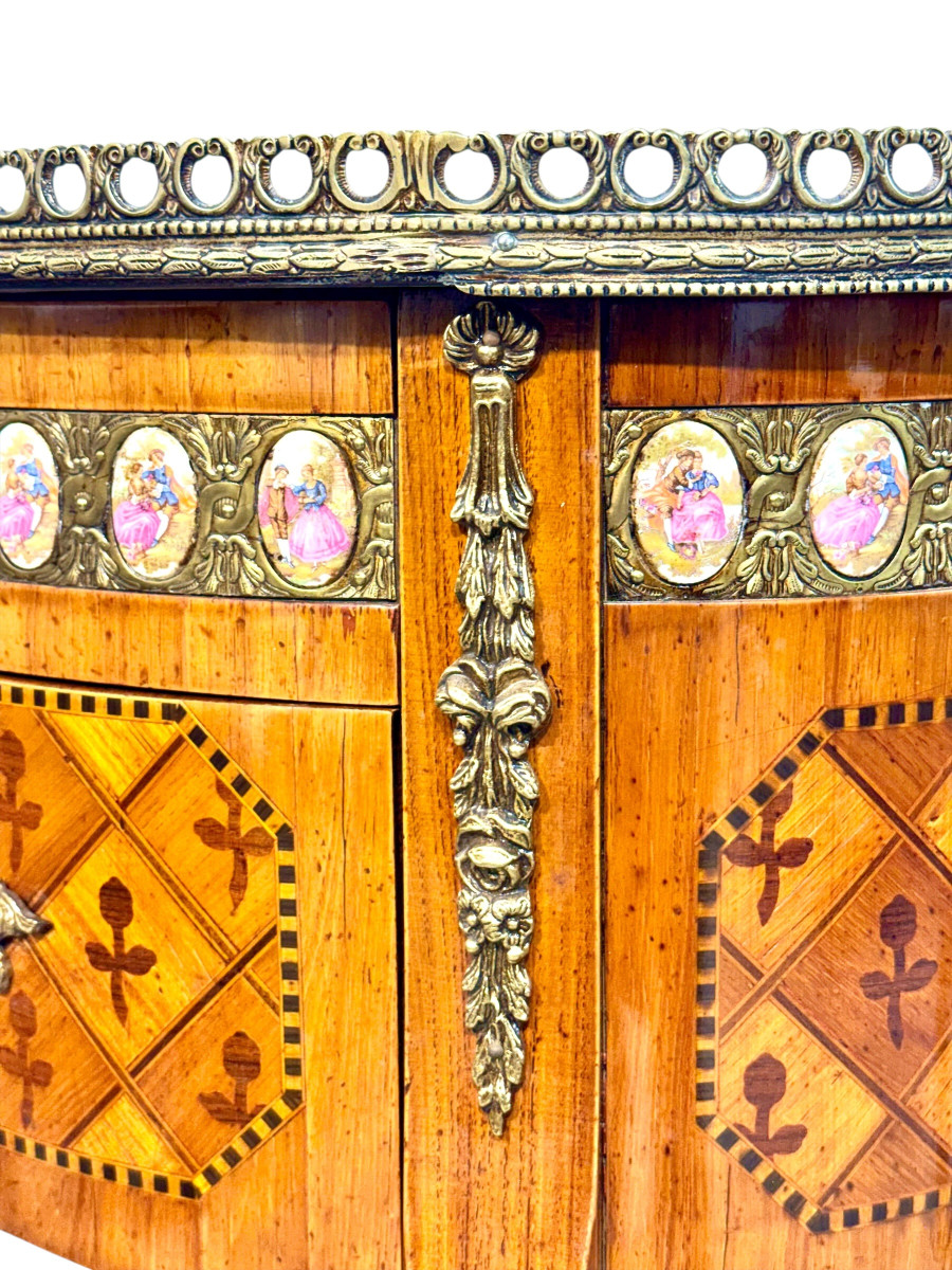 Table en Marqueterie de Style Louis XVI. Plaques de Sèvres, Paris, c.1890-photo-2