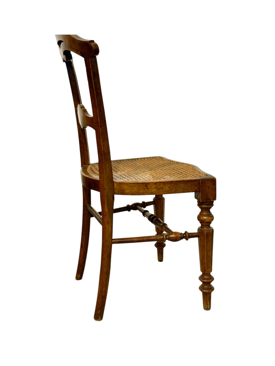 Ensemble de huit chaises françaises en noyer canné, fin du XIXe siècle-photo-3