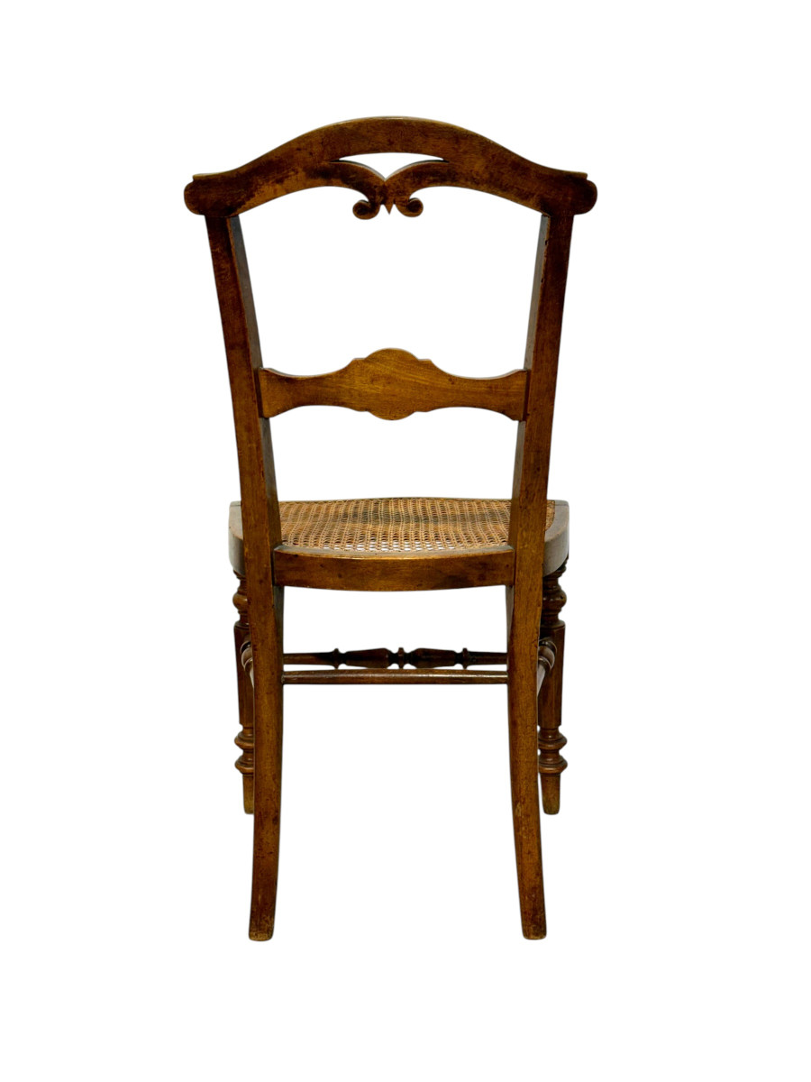 Ensemble de huit chaises françaises en noyer canné, fin du XIXe siècle-photo-2