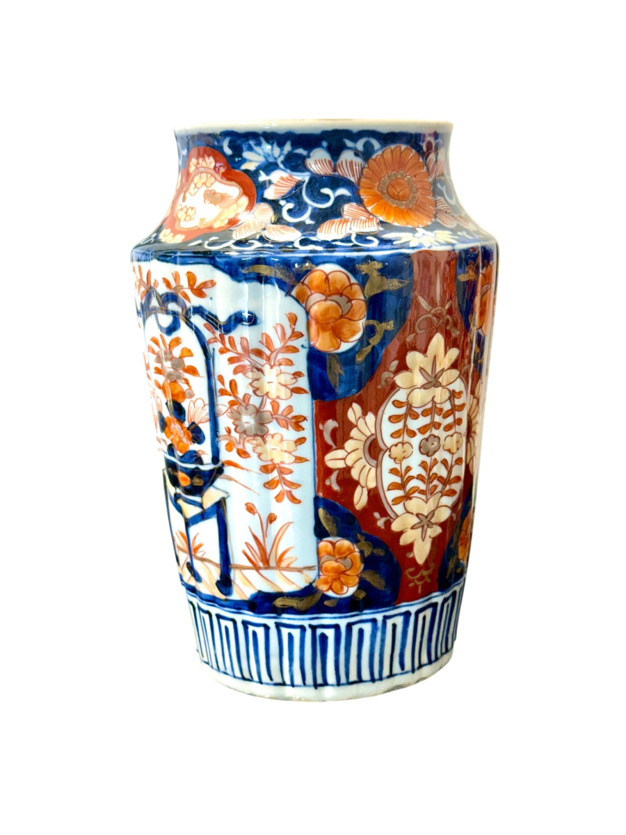 Pair Of 19th Century Japanese Imari Porcelain Vases-photo-1