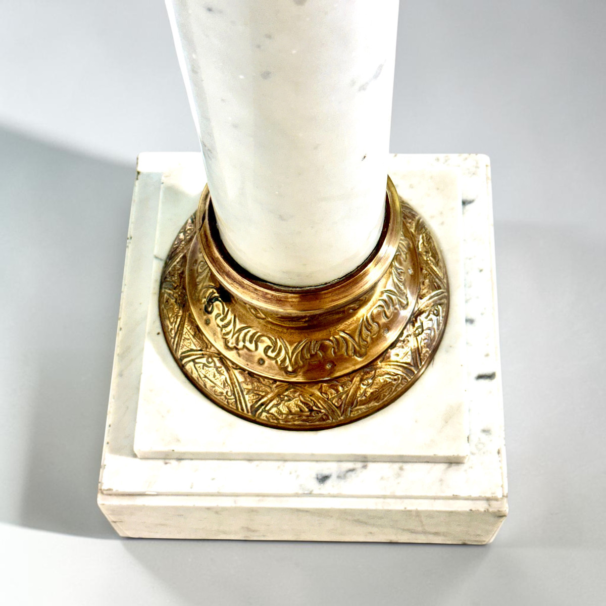 French Marble And Gilt Bronze Pedestal Column, 19th Century-photo-4
