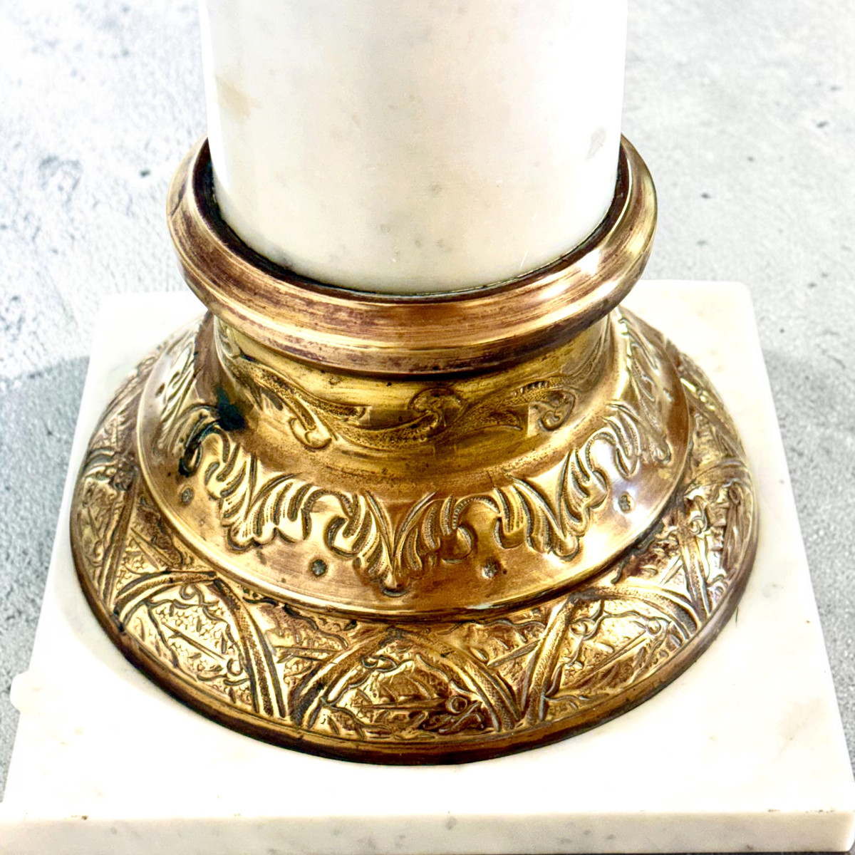 French Marble And Gilt Bronze Pedestal Column, 19th Century-photo-6