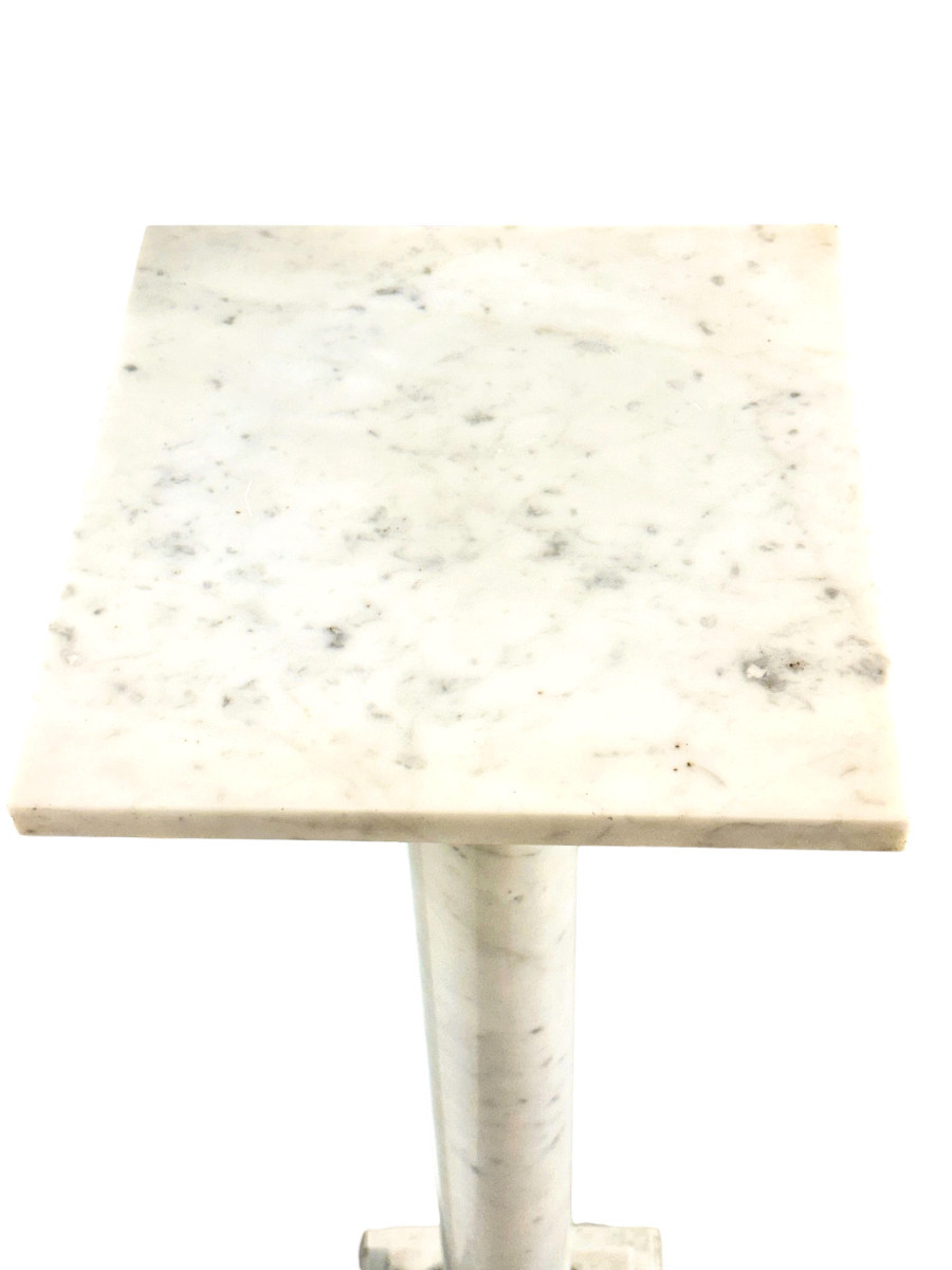 French Marble And Gilt Bronze Pedestal Column, 19th Century-photo-5