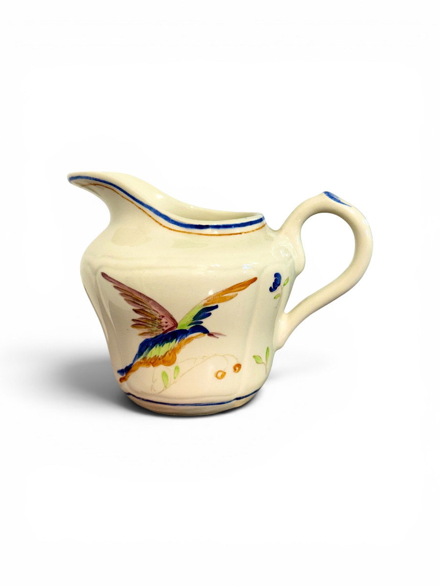Moustiers " Cléry ", French Faience Hand-painted Tea / Coffee Service, 27 Pieces-photo-5