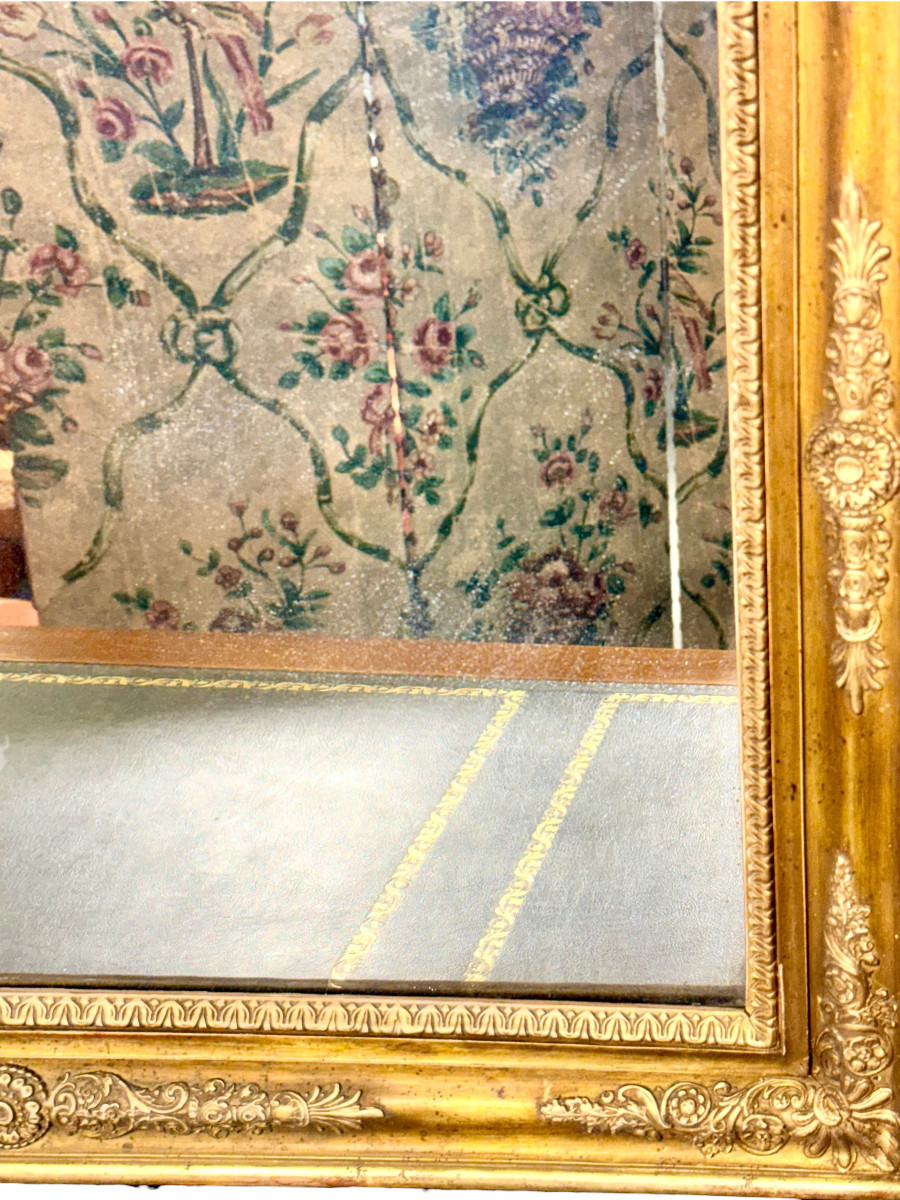 French Restoration Giltwood Mirror With Mercury Glass, Circa 1830-photo-3