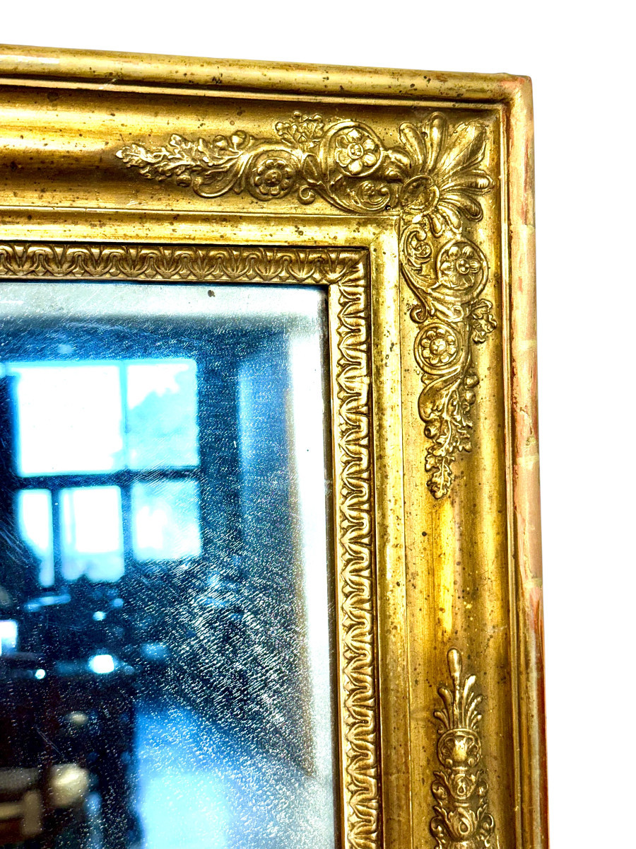 French Restoration Giltwood Mirror With Mercury Glass, Circa 1830-photo-4