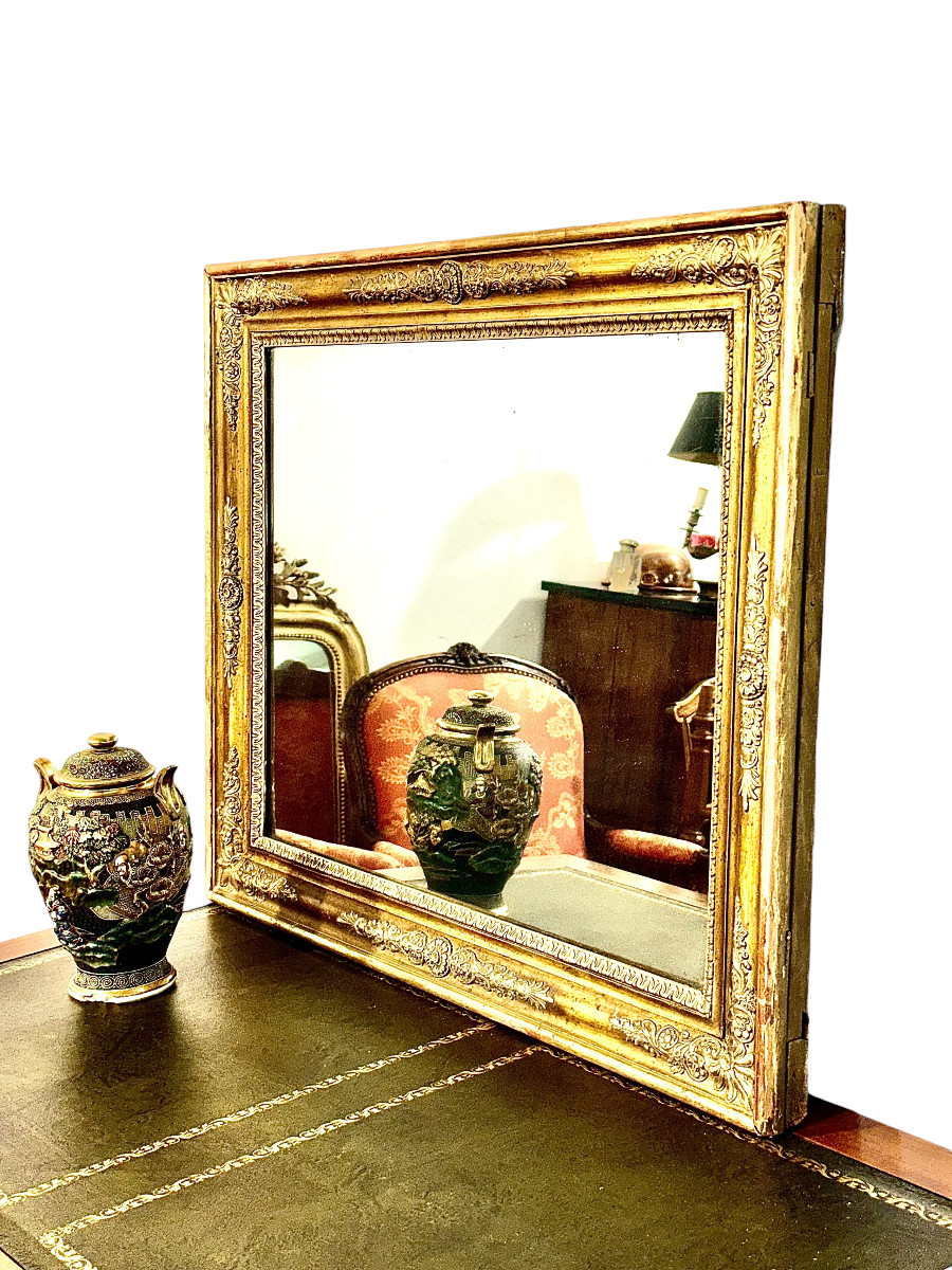 French Restoration Giltwood Mirror With Mercury Glass, Circa 1830-photo-7