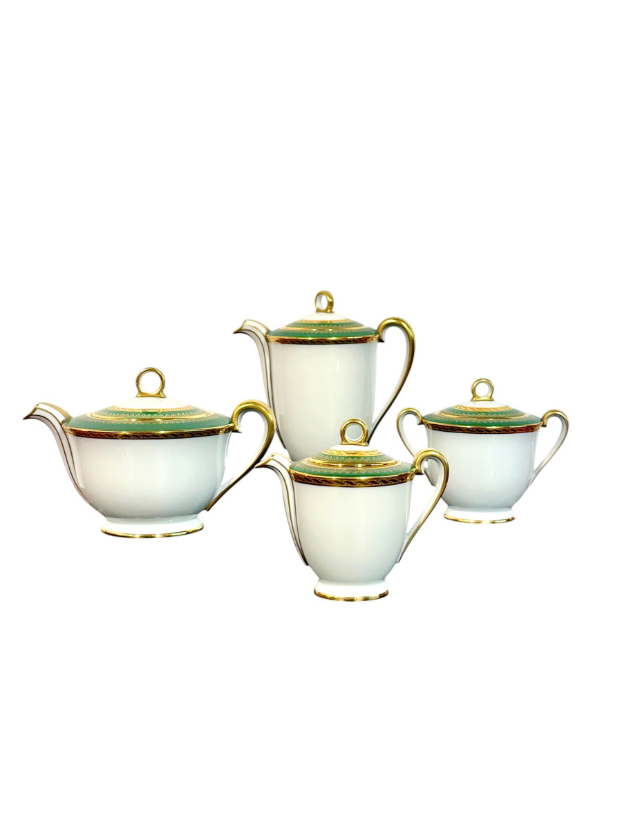Art Deco Limoges "unic" Porcelain Tea & Coffee Service, 44 Pieces-photo-3