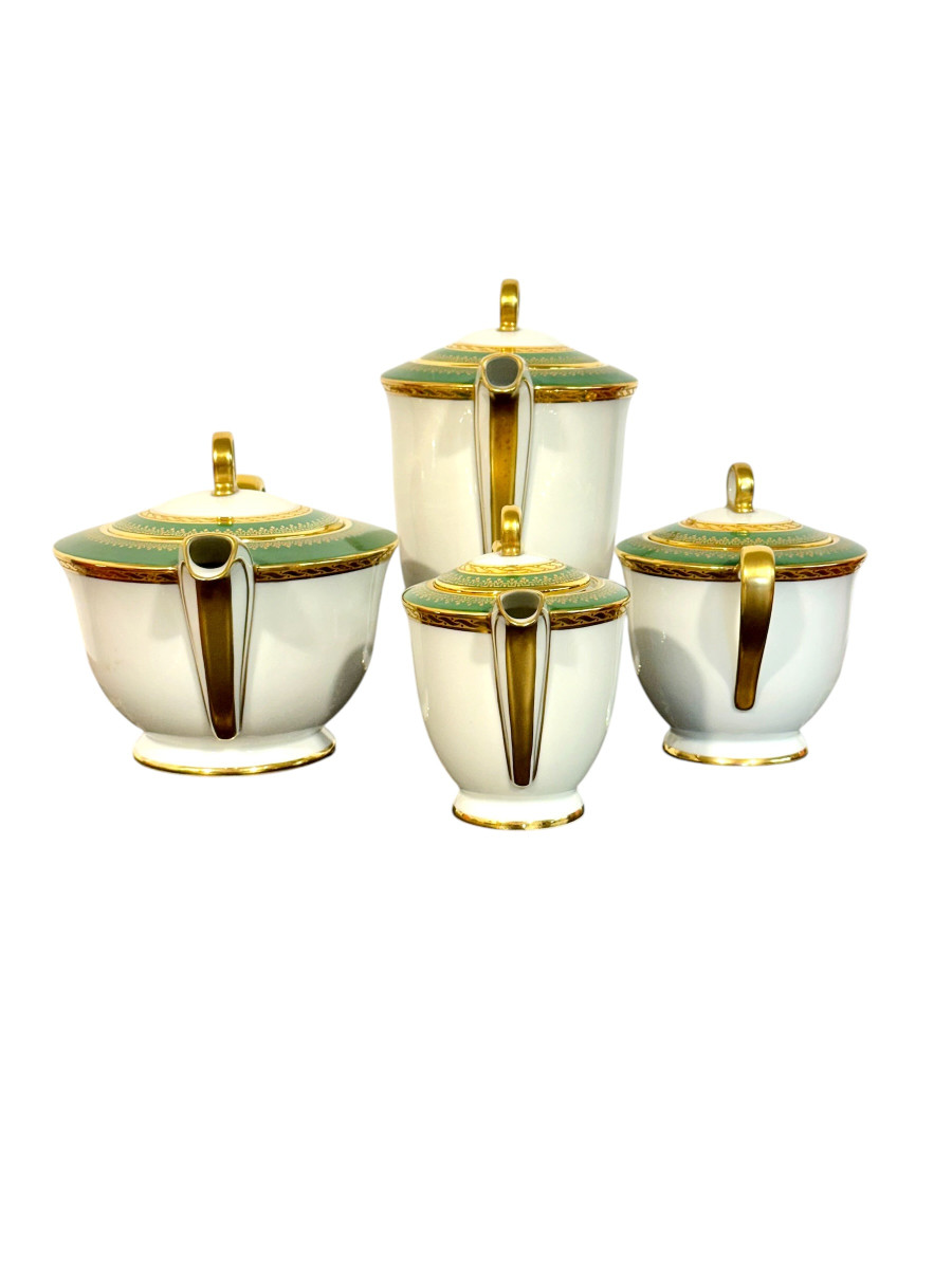 Art Deco Limoges "unic" Porcelain Tea & Coffee Service, 44 Pieces-photo-4