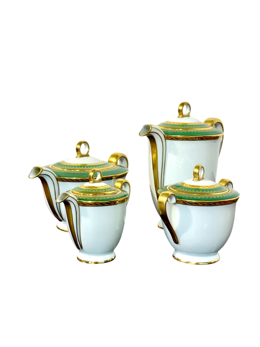 Art Deco Limoges "unic" Porcelain Tea & Coffee Service, 44 Pieces-photo-6