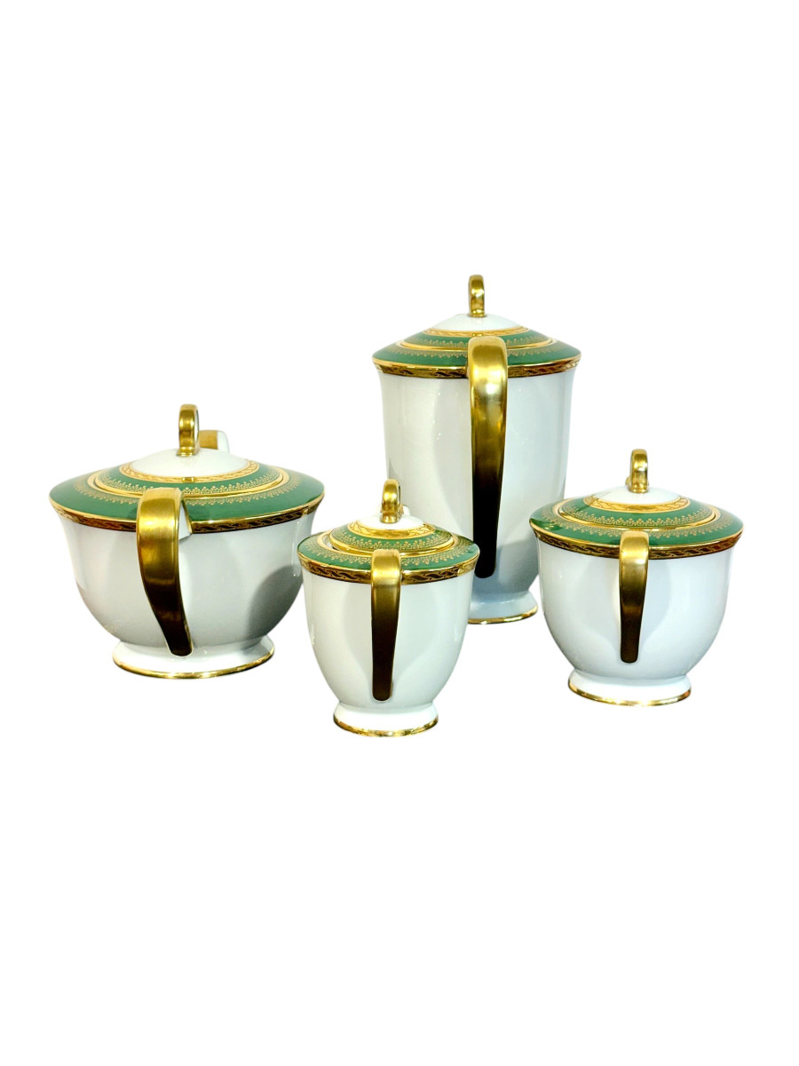 Art Deco Limoges "unic" Porcelain Tea & Coffee Service, 44 Pieces-photo-7