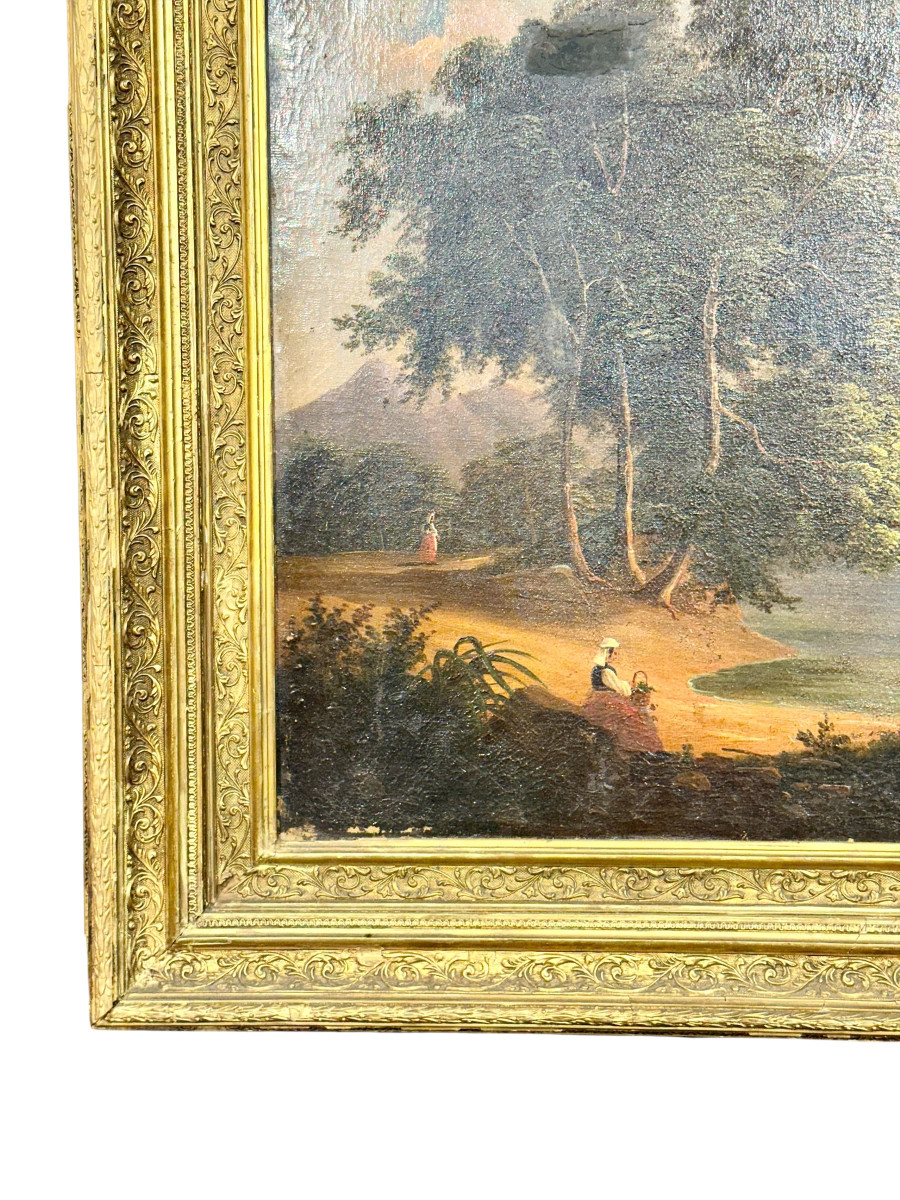 Huile sur Toile : paysage pastoral, fin du XIXe siècle, France, 1888-photo-4