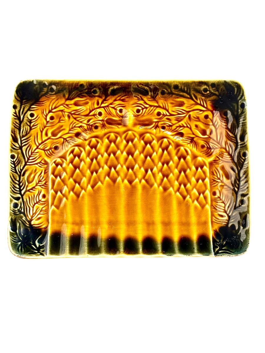 20th Century Sarreguemines Majolica Asparagus Service Set-photo-2